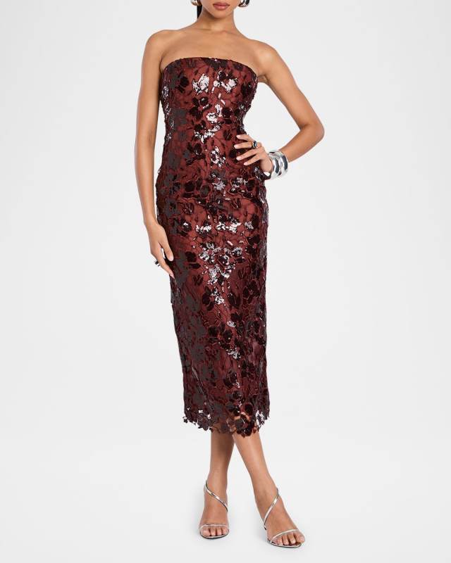 Karter Strapless Lace Midi Dress